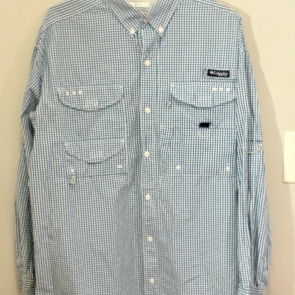 Columbia Men's Light Blue Gingham Shirt